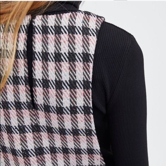 Zara Tweed Plaid Pinafore Dress - Picture 3 of 12